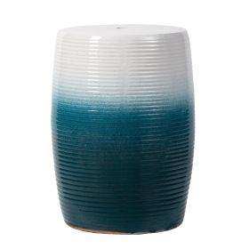 D13x18.5" Ceramic Decorative Garden Stool, Blue