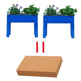 Elevated garden bed metal elevated outdoor flowerpot box suitable for backyard and terrace large flowerpot suitable for vegetable and flower Blue*2