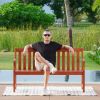 Emilio Grey-washed Farmhouse Wood Garden Bench for 3 Seaters