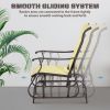 Outdoor Swing Glider Chair, Patio Mesh Rocking Chair with Steel Frame for Backyard, Garden and Porch, Beige