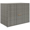 Garden Storage Cabinet Gray 39.4"x21.9"x31.5" Poly Rattan