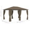Garden Marquee with Curtains 13.1'x9.8' Taupe 0.6 oz/ft²