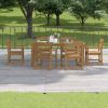 HIPS Patio Furniture Dining Chair and Table, 7 Pieces(6 dining chairs+1 dining table) Backyard Conversation Garden Poolside Balcony TEAK