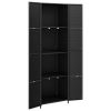 Garden Storage Cabinet Black 23.2"x15.7"x70.9" Poly Rattan