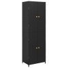 Garden Storage Cabinet Black 23.2"x15.7"x70.9" Poly Rattan