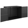 Garden Storage Cabinet Black 39.4"x21.9"x31.5" Poly Rattan