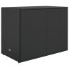 Garden Storage Cabinet Black 39.4"x21.9"x31.5" Poly Rattan