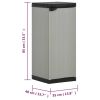 Garden Storage Cabinet with 1 Shelf Gray and Black 13.8"x15.7"x33.5"