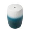 D13x18.5" Ceramic Decorative Garden Stool, Blue