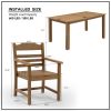 HIPS Patio Furniture Dining Chair and Table, 7 Pieces(6 dining chairs+1 dining table) Backyard Conversation Garden Poolside Balcony TEAK