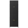 Garden Storage Cabinet Black 23.2"x15.7"x70.9" Poly Rattan