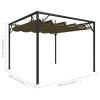 Garden Gazebo with Retractable Roof 9.8'x9.8' Taupe 0.6 oz/ft²