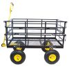 Wagon Cart Garden cart trucks make it easier to transport firewood Yellow+Black