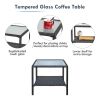 Coffee Table Wicker Patio Ottomans Furniture Set Black Ottoman Foot Stool For Living Room Pool Garden