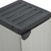Garden Storage Cabinet with 1 Shelf Gray and Black 13.8"x15.7"x33.5"