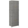 Garden Storage Cabinet Gray 23.2"x15.7"x70.9" Poly Rattan