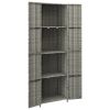 Garden Storage Cabinet Gray 23.2"x15.7"x70.9" Poly Rattan
