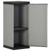 Garden Storage Cabinet with 1 Shelf Gray and Black 13.8"x15.7"x33.5"
