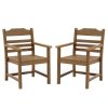 HIPS Patio Furniture Dining Chair and Table, 7 Pieces(6 dining chairs+1 dining table) Backyard Conversation Garden Poolside Balcony TEAK