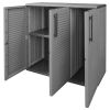 Garden Storage Cabinet Gray and Black 40.2"x14.6"x33.1" PP