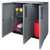 Garden Storage Cabinet Gray and Black 40.2"x14.6"x33.1" PP