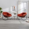 Outdoor Rattan Rocking Chair,Padded Cushion Rocker Recliner Chair Outdoor for Front Porch, Living Room, Patio, Garden, Orange