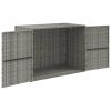 Garden Storage Cabinet Gray 39.4"x21.9"x31.5" Poly Rattan