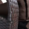 Outdoor Garden Recliner, Automatic Adjustable Wicker Lounge Recliner Chair with Comfy Thicken Cushion, All Weather Aluminum Frame, Brown