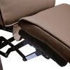 Outdoor Garden Recliner, Automatic Adjustable Wicker Lounge Recliner Chair with Comfy Thicken Cushion, All Weather Aluminum Frame, Brown