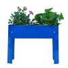 Elevated garden bed metal elevated outdoor flowerpot box suitable for backyard and terrace large flowerpot suitable for vegetable and flower Blue*2