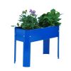 Elevated garden bed metal elevated outdoor flowerpot box suitable for backyard and terrace large flowerpot suitable for vegetable and flower Blue*2