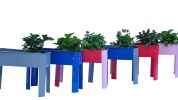 Elevated garden bed metal elevated outdoor flowerpot box suitable for backyard and terrace large flowerpot suitable for vegetable and flower Blue*2