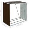 Garden Log Storage Shed Galvanized Steel 64.2"x32.7"x60.6" Brown