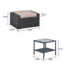 Wholesale Garden Outdoor Grey Ottoman Patio Ottomans And Footstools Furniture Set With Coffee Table Rattan Wicker