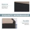 Wholesale Garden Outdoor Grey Ottoman Patio Ottomans And Footstools Furniture Set With Coffee Table Rattan Wicker