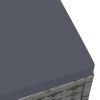 Garden Footstool with Cushion Gray Poly Rattan