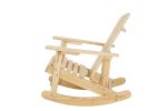 Adirondack Rocking Chair Solid Wood Chairs Finish Outdoor Furniture for Patio, Backyard, Garden - Natual
