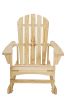 Adirondack Rocking Chair Solid Wood Chairs Finish Outdoor Furniture for Patio, Backyard, Garden - Natual