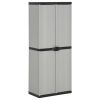 Garden Storage Cabinet with 3 Shelves Gray&Black 26.8"x15.7"x66.1"