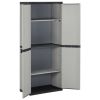 Garden Storage Cabinet with 3 Shelves Gray&Black 26.8"x15.7"x66.1"