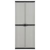 Garden Storage Cabinet with 3 Shelves Gray&Black 26.8"x15.7"x66.1"