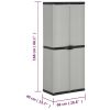 Garden Storage Cabinet with 3 Shelves Gray&Black 26.8"x15.7"x66.1"