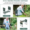 Foldable Garden Kneeler and Seat Gardening Bench with Two Tool Pouches and 6"/8" Widen Soft Kneeling Pad