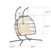 2 Person Outdoor Rattan Hanging Chair Patio Wicker Egg Chair